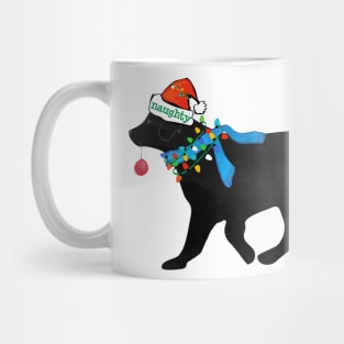 Black Lab Christmas Naughty Dog Mug